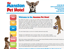 Tablet Screenshot of manstonpethotel.co.uk